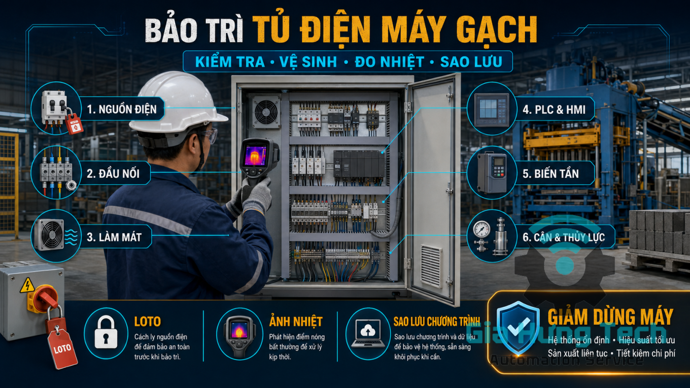 Check list công việc bảo trì máy gạch không nung